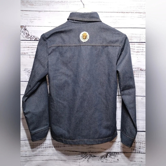 Vintage 70s Sears Put On Shop Denim Jacket Size 16 Youth Patched Trucker Jean - Picture 8 of 9